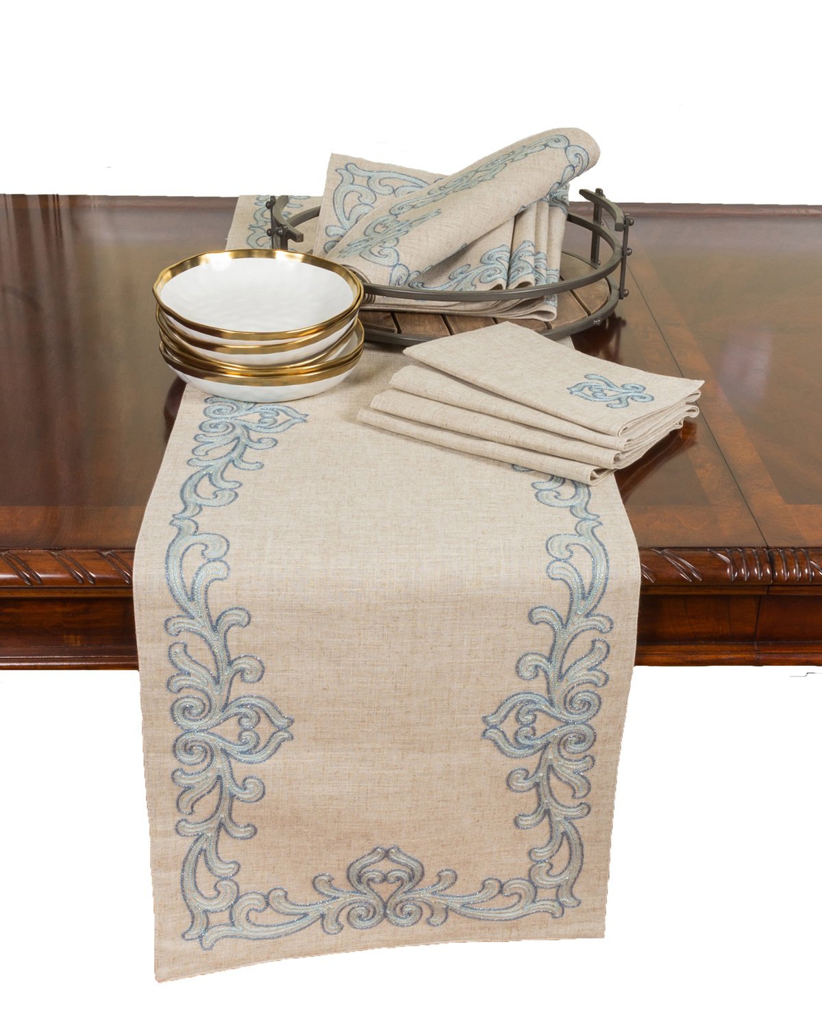 XD18113 Celeste Glistening Table Runner